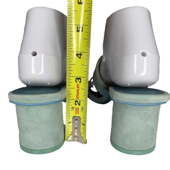 ZARA Women Sandals Size 6.5 (37) baby blue chunky 2.25" heels - Picture 6 of 14